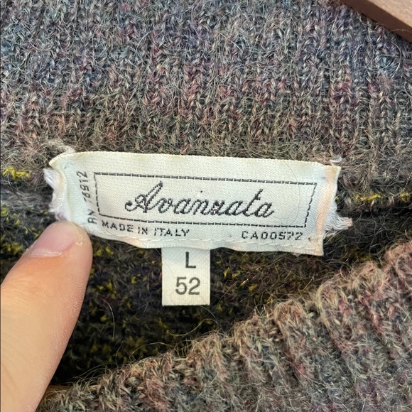 Men's vintage patterned wool mohair blend Sweater - Picture 4 of 6